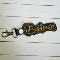Freshman Snap Tab Key Fob Embroidery Design